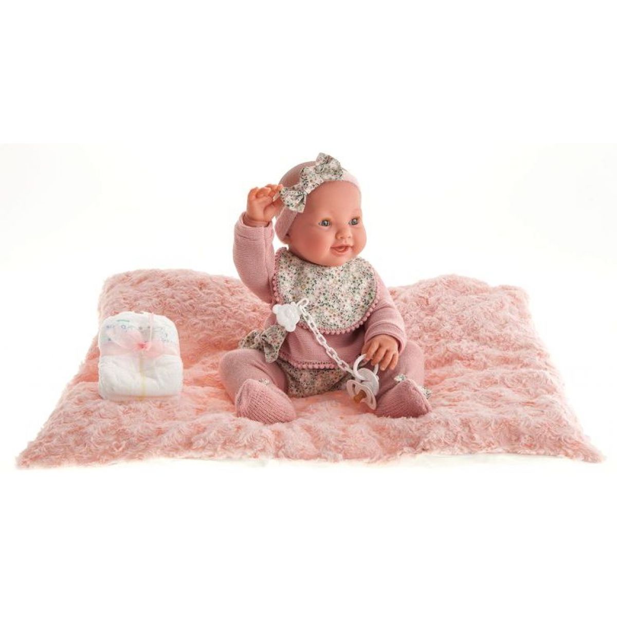 Antonio Juan 50162 Mia mrkací a čůrající realistická panenka miminko s celovinylovým tělem 42 cm