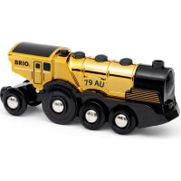 Brio World Mohutná zlatá akčná lokomotíva na batérie