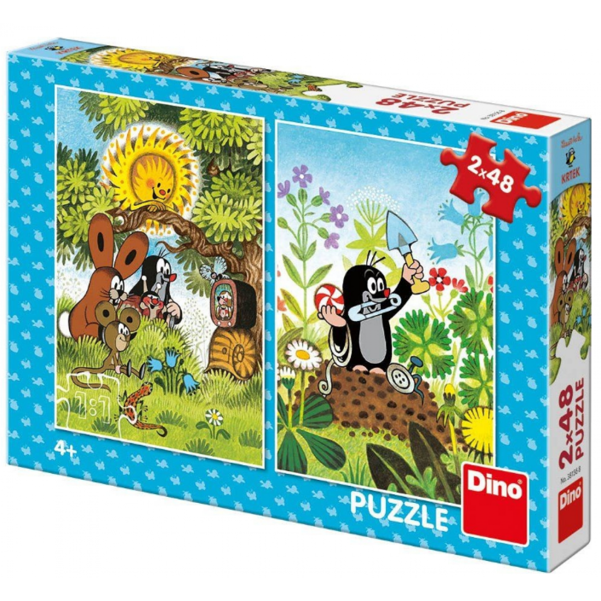 Dino Krtek puzzle 2 x 48 dílků