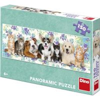 Dino Puzzle Psi a kočky Panoramic 150 dielikov 2
