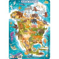 DoDo Puzzle Zvieratá Severná Amerika 53 dielikov
