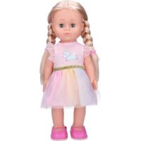 Wiky Eliška chodící panenka 41 cm růžové šaty