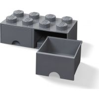 LEGO Úložný box 8 s šuplíky - tmavo šedá