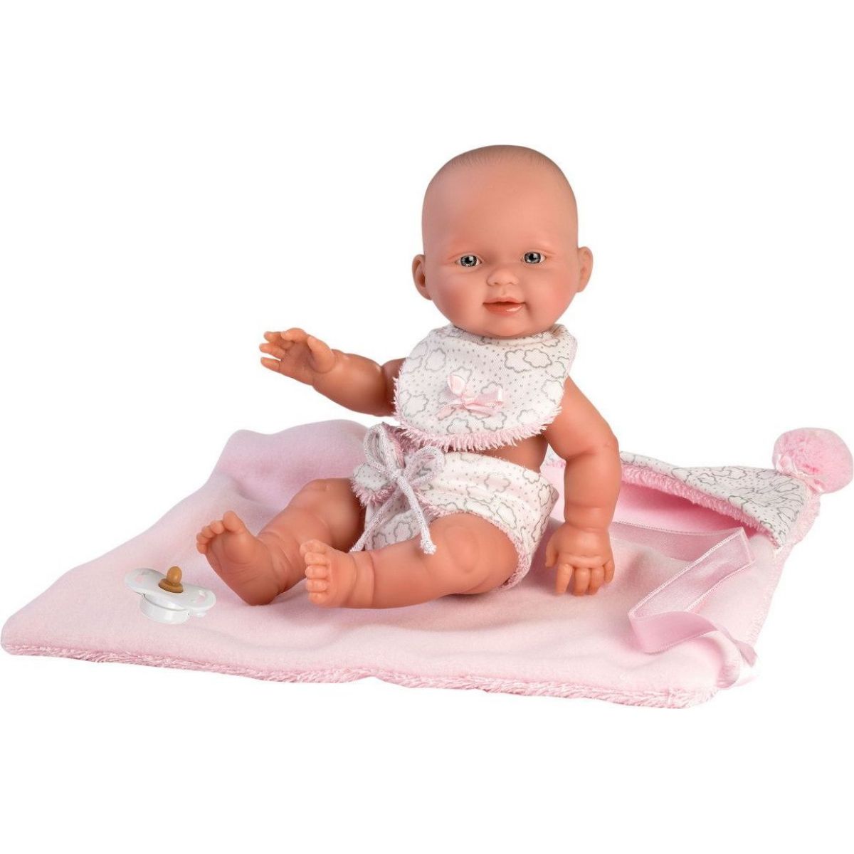 Llorens 26308 New born holčička realistická panenka miminko s celovinylovým tělem 26 cm