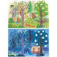 Londji Puzzle obojstranné Deň a noc v lese 2 x 54 dielikov