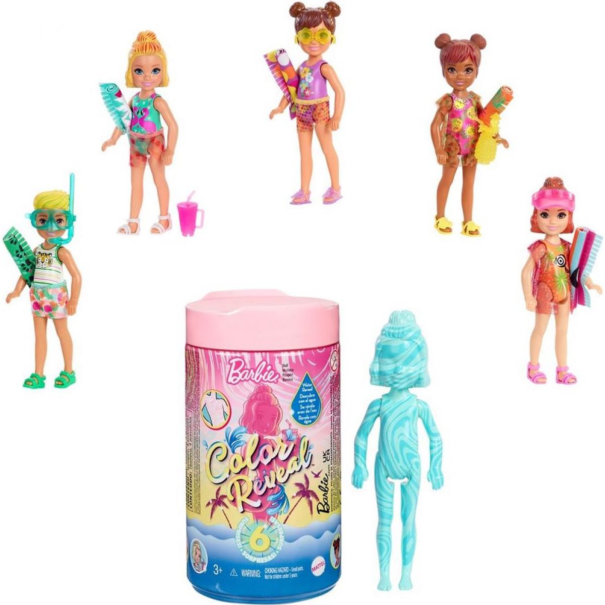 Mattel Barbie Color Reveal Chelsea trblietavá Wave 3