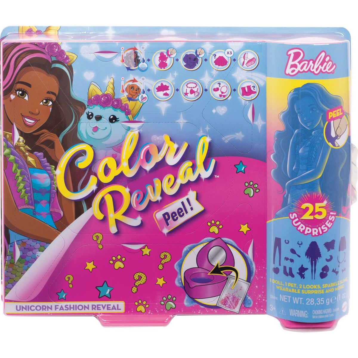 Mattel Barbie Color Reveal Peel fantasy jednorožec