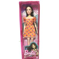 Mattel Barbie modelka oranžové šaty s bodkami 5