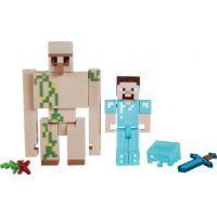 Mattel Minecraft 8 cm figurka dvojbalení Steve and Iron Golem