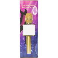 Mikrofon karaoke kov 25 cm nabíjení přes USB zlatý 6