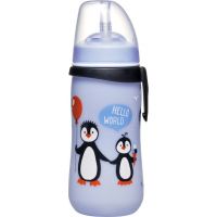 Nip Straw cup láhev s brčkem tučňáci 330 ml