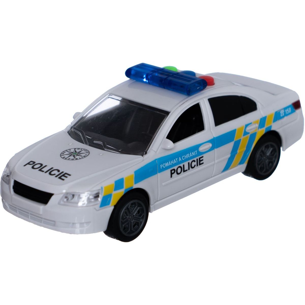 Policejní auto 15cm se zvukem se světlem na setrvačník