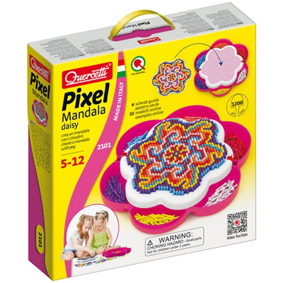 Mosaik-Steckspiel Pixel Mandala daisy Quercetti 2101 1200 Stecker 5mm 