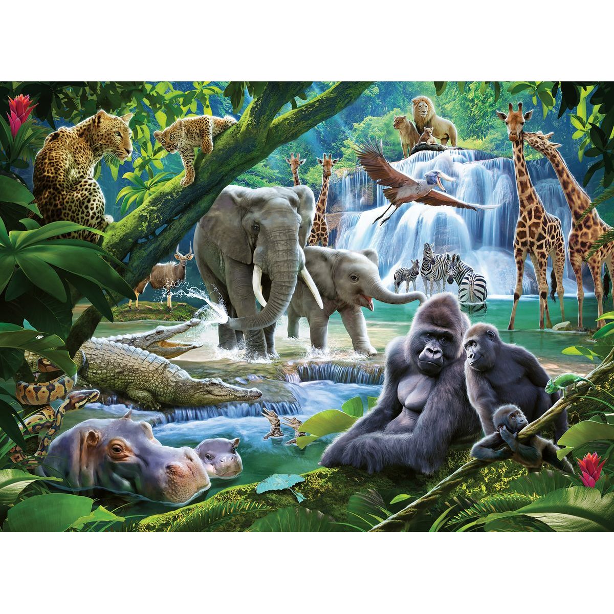 Ravensburger Puzzle 129706 Rodina z džungle 100 dílků
