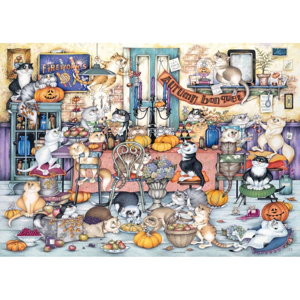 Levně Ravensburger puzzle Bláznivé kočky Podzimní hostina 1000 dílků