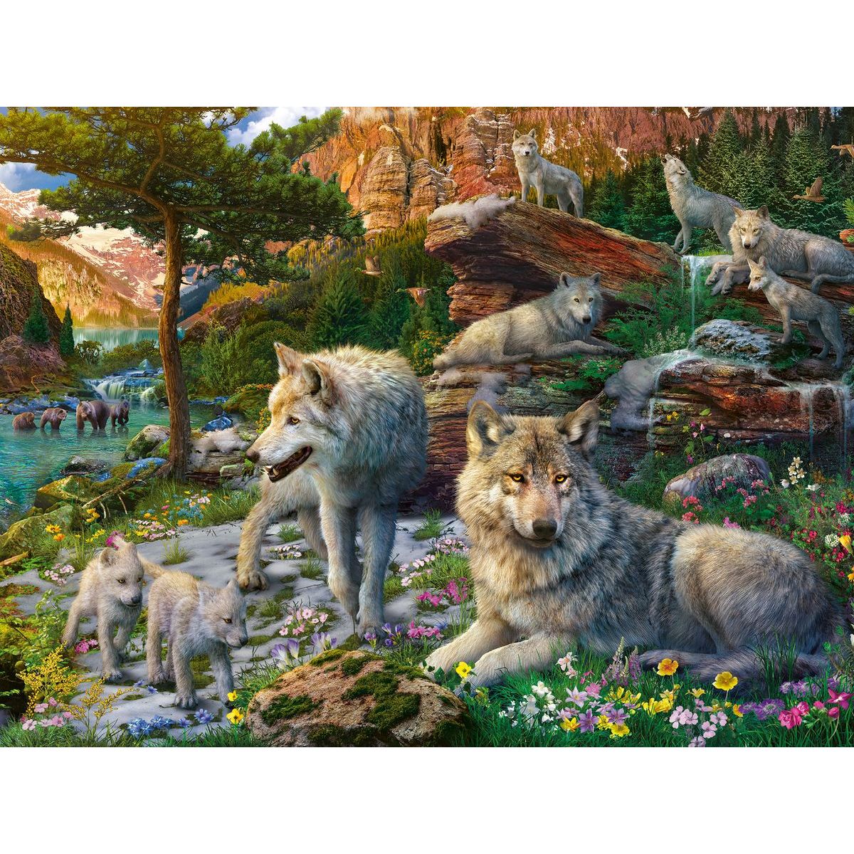 Ravensburger Puzzle Jarní vlci 1500 dielikov