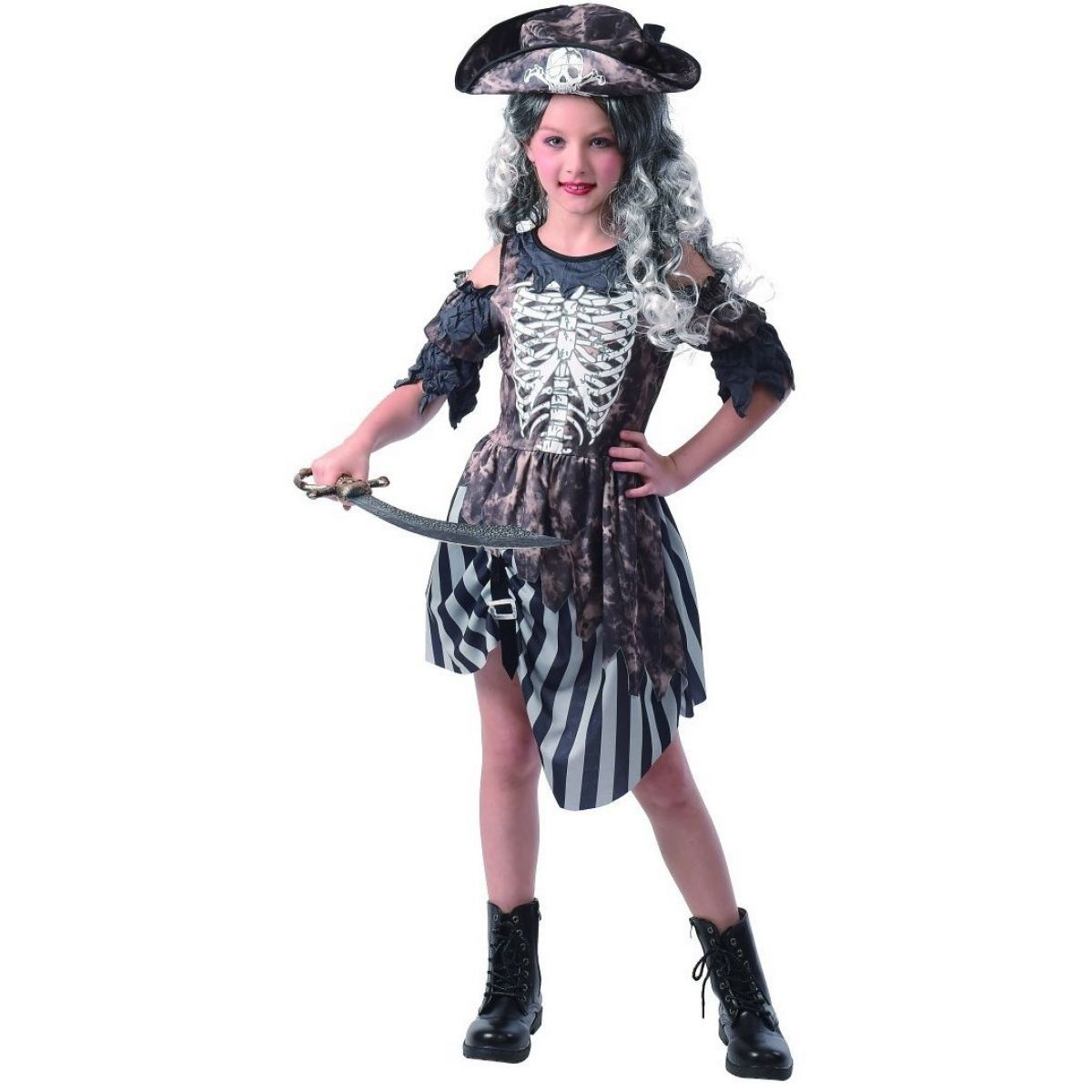 Šaty na karneval zombie pirátka 110 - 120 cm