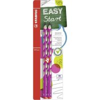 Ergonomická trojuholníková ceruzka pre pravákov STABILO Easygraph ružová - stupeň tvrdosti HB - 2 ks blister