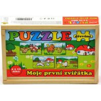 Teddies Puzzle dřevěné Moje první zvířátka 4 x 12 dílků 5