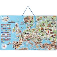 Woody Magnetická mapa Európy spoločenská hra 3 v 1 v AJ